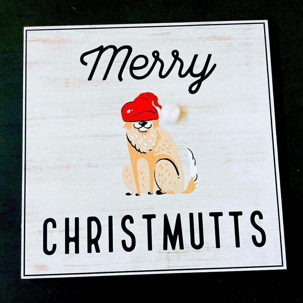 NWT Merry Christmutts Dog Christmas Wall Decor Sign